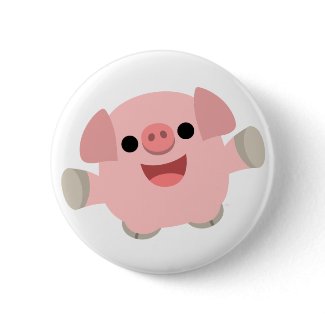 Cuddly Cartoon Pig Button Badge button