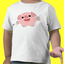 Cuddly Cartoon Pig Children T-shirt by Lioness_Graphics Cuddly Cartoon Pig Children T-shirt