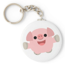 Cuddly Cartoon Pig keychain