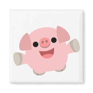 Cuddly Cartoon Pig magnet magnet