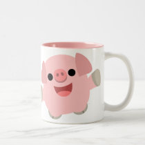 Cuddly Cartoon Pig Mug by Lioness_Graphics Cuddly Cartoon Pig Mug