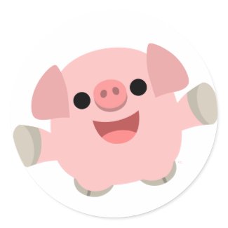 Cuddly Cartoon Pig Sticker sticker