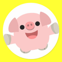 Cuddly Cartoon Pig Sticker by Lioness_Graphics Cuddly Cartoon Pig Sticker