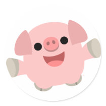 Cuddly Cartoon Pig Sticker