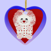Cuddly Heart Lion Ornament