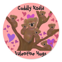 Cuddly Koala Valentine Stickers