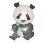 Cuddly Panda Round Stickers