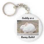 Cuddly White Bunny Keychain