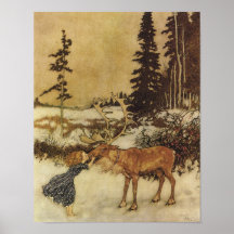 Cuento de hadas de la reina de la nieve con el pos