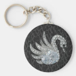 Cuero del cisne de la joya del llavero (017-047)