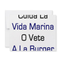 Cuida La Vida Marina O Vete A La Burger invitations