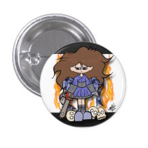 Cukini Chainsaw Undead Killer Pinback Button