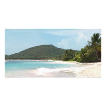 Culebra's Flamenco Beach Puerto Rico Personalized Photo Card