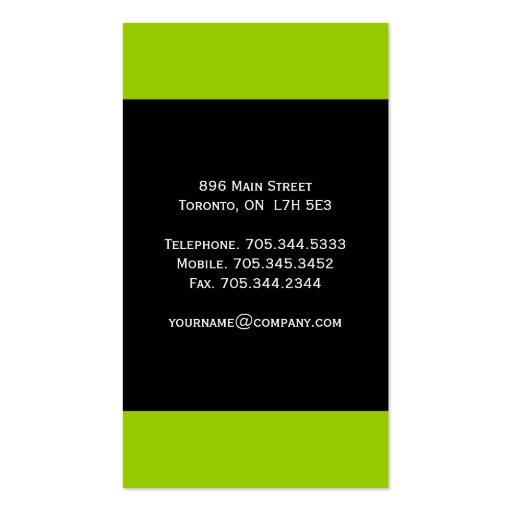 Culinary Chef Business Cards (back side)