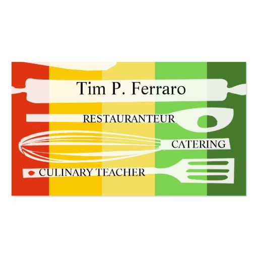 Culinary Gourmet Chef Business Cards (front side)