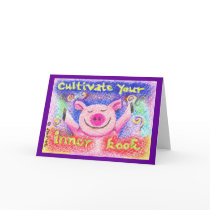 Cultivate Your Inner Kook Pig Blank Note Card DK cards