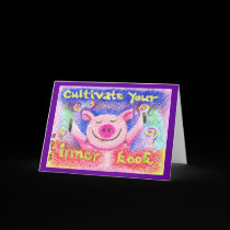 Cultivate Your Inner Kook Pig Blank Note Card DK