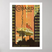 Cunard Europe-America print