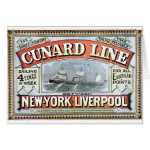 Cunard Line New York Liverpool 1875 Card