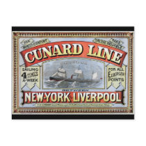 Cunard Line New York Liverpool Poster postcards