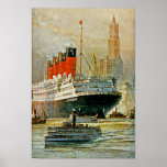 Cunarder at New York Print