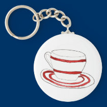 Cup and Saucer Keychain keychains