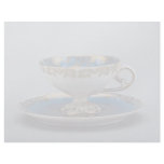 Cup and saucer with colorful designs letterhead design