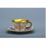 Cup and saucer with colorful designs photo cut out