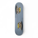 Cup and saucer with colorful designs skateboard deck