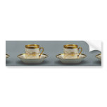 Cup and saucer with creative designs bumper stickers