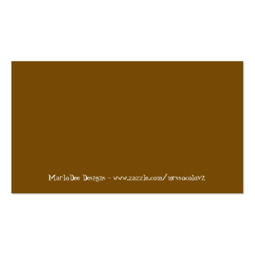 Cup of Coffee or Tea Business Card (back side)