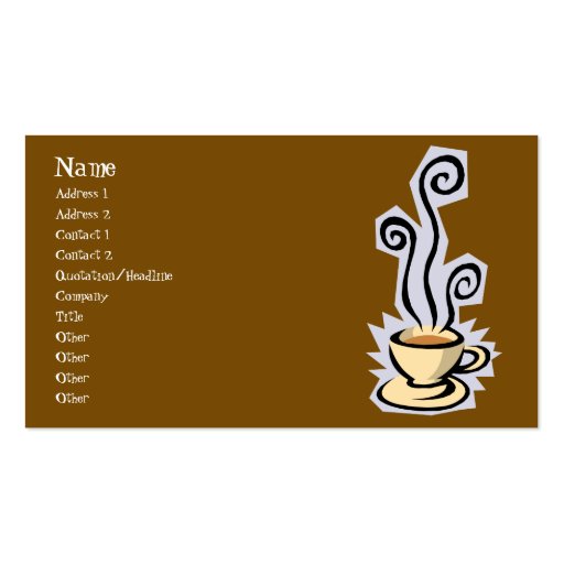 Cup of Coffee or Tea Business Card