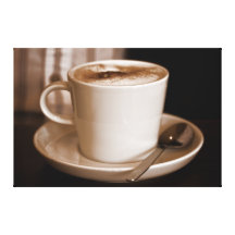 Cup of Coffee Sepia - Large Format Wrapped Canvas Canvas Prints