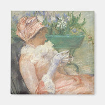 Cup of Tea by Mary Cassatt, Vintage Impressionism Refrigerator Magnet