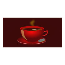cup_of_tea_Vector_Clipart TEA COFFEE Red Mug Photo Cards