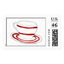 Cup & Saucer Custom Postage postage by ginyhogan Cup & Saucer Custom Postage postage