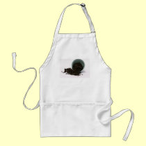 Cup with dry tea leaves aprons