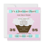 Cupcake 35th Birthday Party Invitation, 35 Cupcake