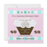 Cupcake 40th Surprise Birthday Party Invitation