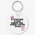 Cupcake A Day Sweet Tooth Away keychains by cupcakewear Cupcake A Day Sweet Tooth Away keychains