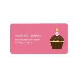 Cupcake Address Label - Pink labels
