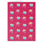 Cupcake and Balloons Pattern Greeting Cards
