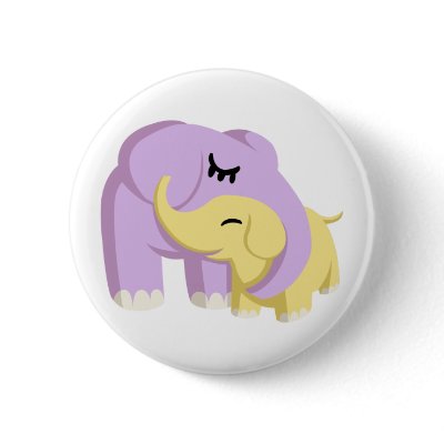 Cupcake and Butters the Elephants Pinback Buttons by ButtermilkBiscuits