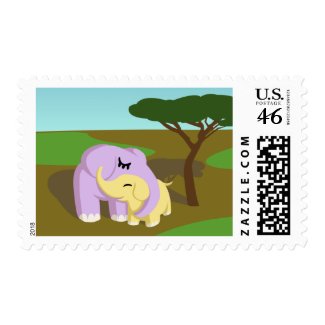 Cupcake and Butters the Elephants stamp