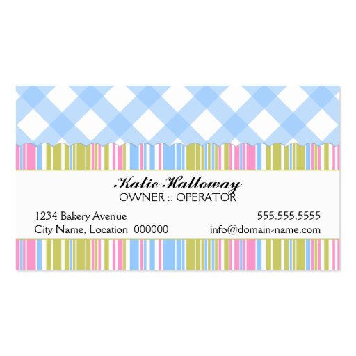 Cupcake and Cake Pops Bakery Business Cards (back side)