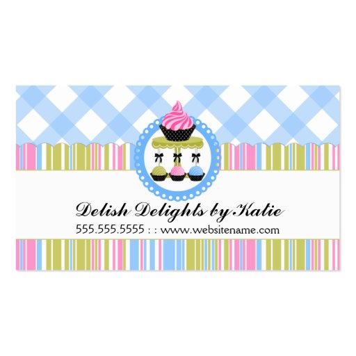 Cupcake and Cake Pops Bakery Business Cards (front side)