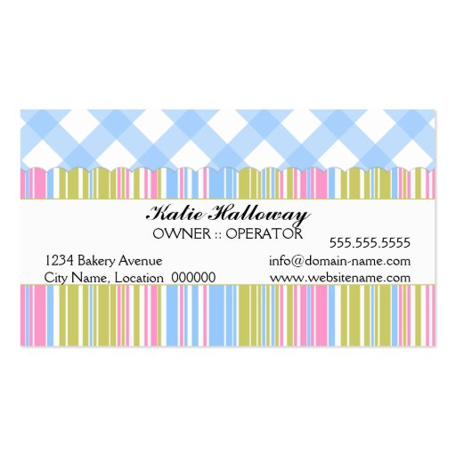 Cupcake and Cake Pops Bakery Business Cards (back side)