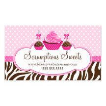 Cupcake and Cake Pops Bakery Business Cards