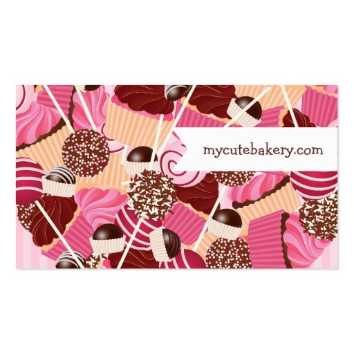 Cupcake and Cake Pops Business Card (back side)