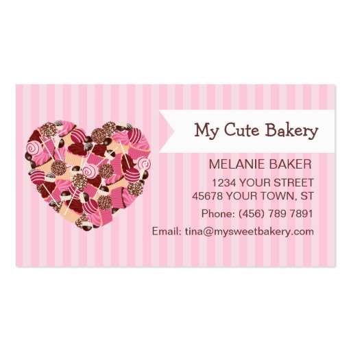 Cupcake and Cake Pops Business Card (front side)